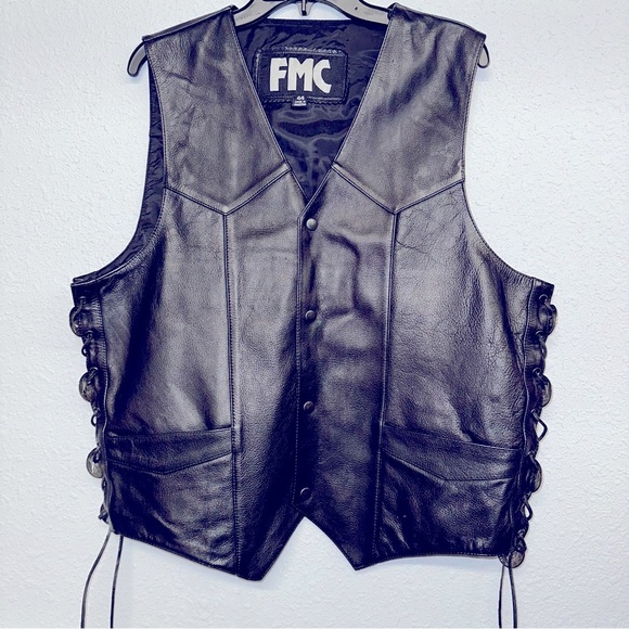 FMC Other - Men’s leather motorcycle riding vest sz 44